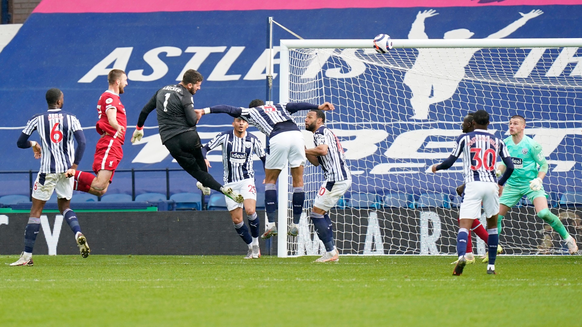 Alisson goal West Brom Liverpool 2021