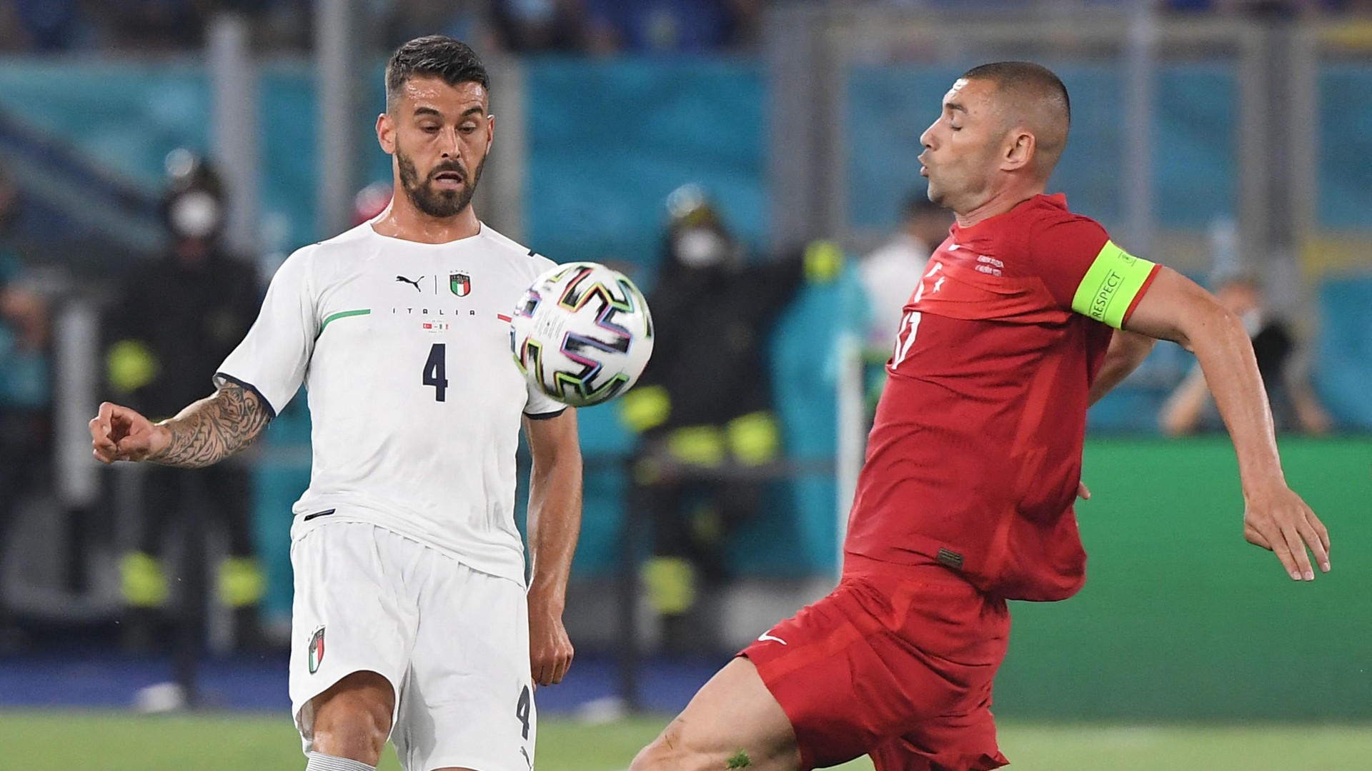 Leonardo Spinazzola Burak Yilmaz Italy Turkey Euro 2021