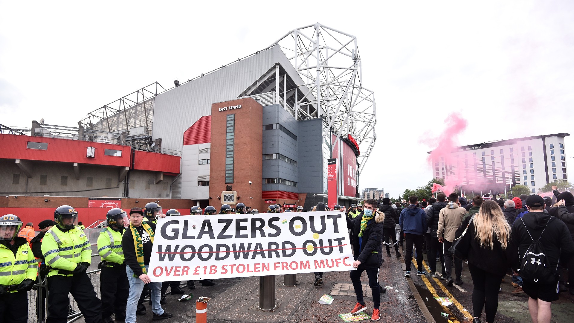 Man Utd Liverpool protests Premier League 13/5