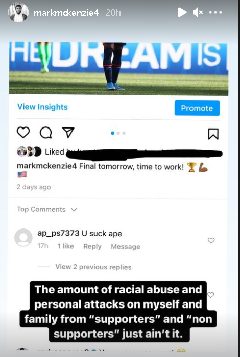 McKenzie Instagram racial abuse