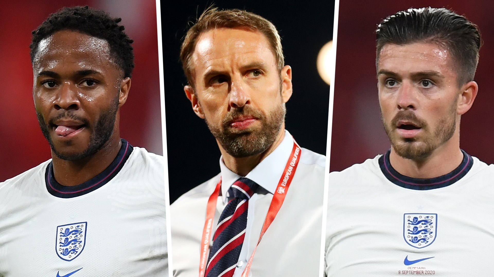 Raheem Sterling Gareth Southgate Jack Grealish England 2020