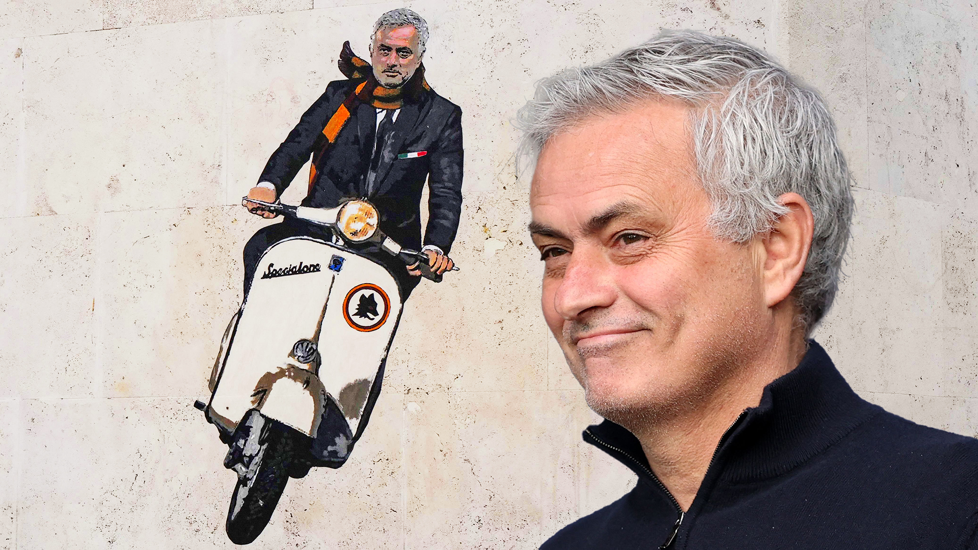 Jose Mourinho Roma Vespa GFX