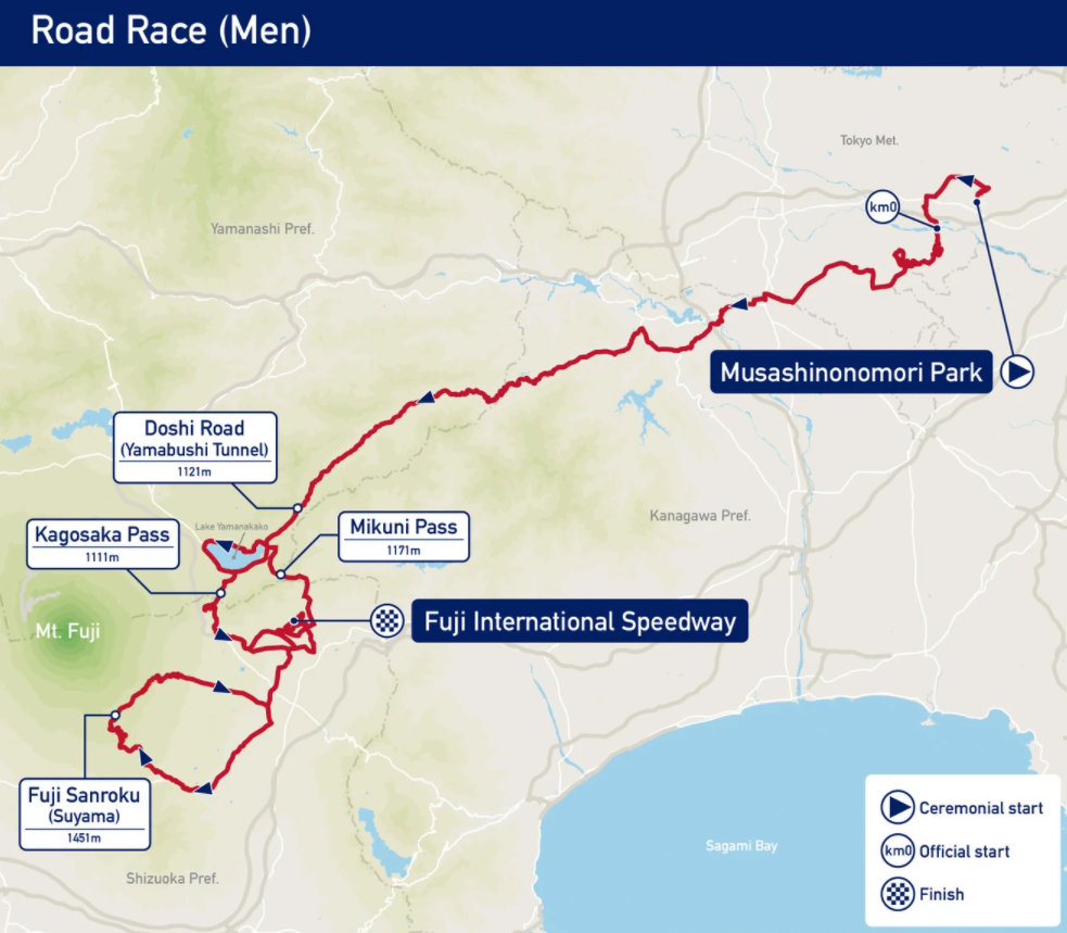 Mens road race map