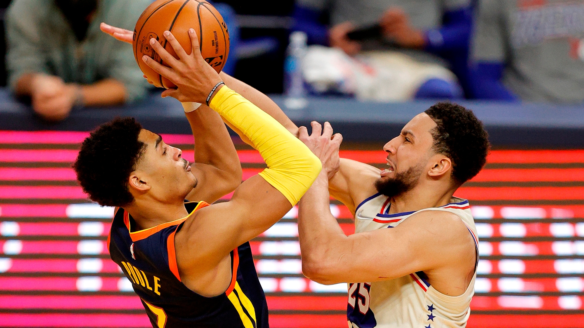 Ben Simmons defends Jordan Poole