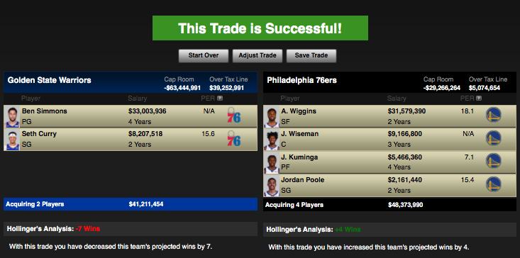 Ben Simmons trade (Warriors)