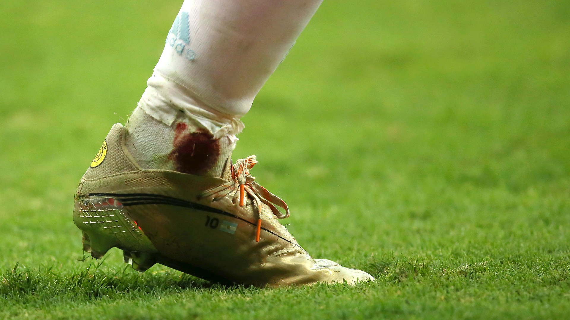 Lionel Messi bloody sock - Copa America - July 2021