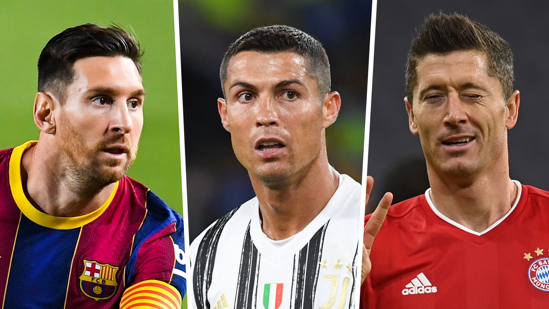 Lionel Messi Cristiano Ronaldo Robert Lewandowski split