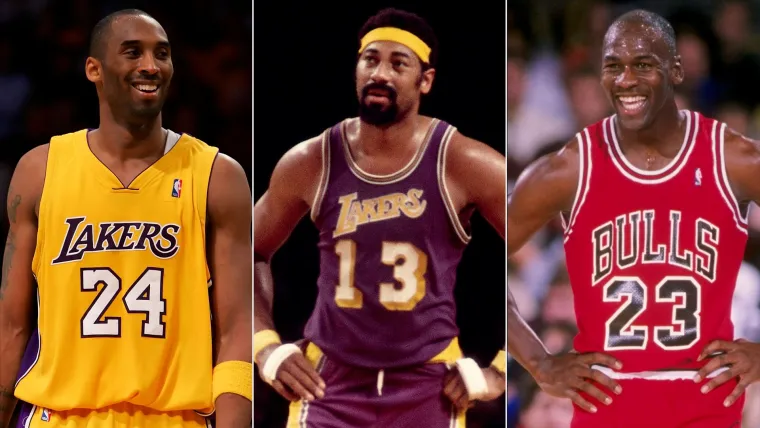 Kobe Bryant, Wilt Chamberlain and Michael Jordan