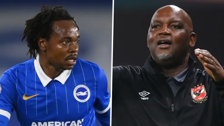 Percy Tau of Brighton, Ahly's Pitso Mosimane