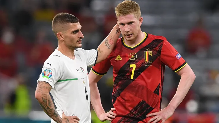 Marco Verratti Italy Kevin De Bruyne Belgium Euro 2020